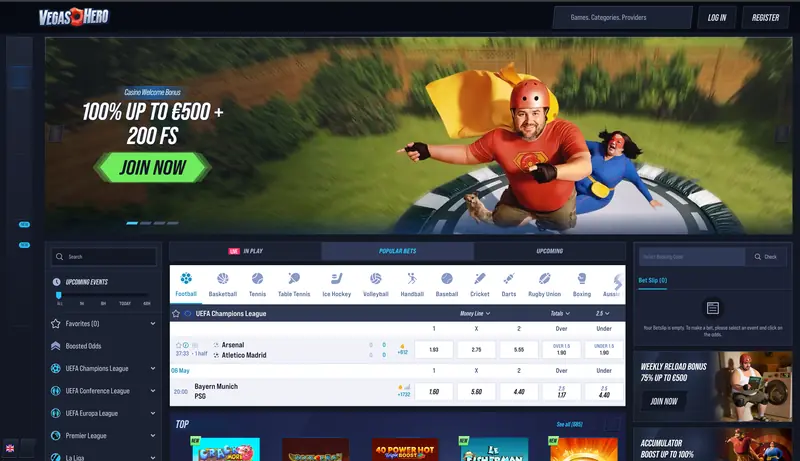 VegasHero website preview
